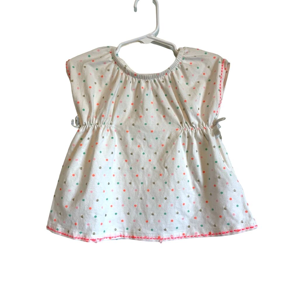 Maggie & Zoe short sleeve top lightweight polkadot colorful sparkle. Size 18 mo